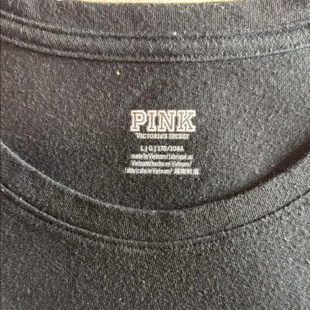 PINK Victoria's Secret Black Tee with Rainbow Graphic - Picture 3 of 6